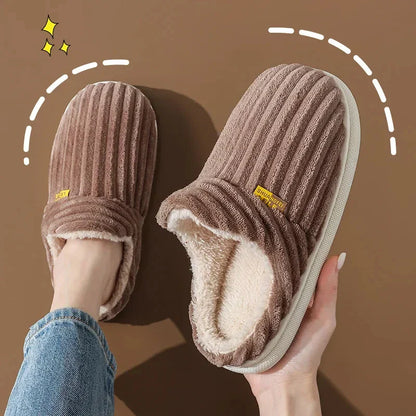 Plush Fleece Comfort Slippers – Warm Cozy House Shoes