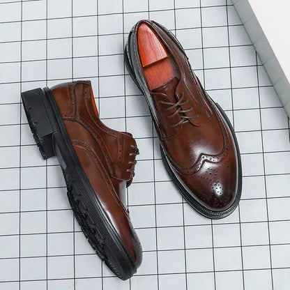 Smart Leather Dress Shoes for Men - Thick Sole