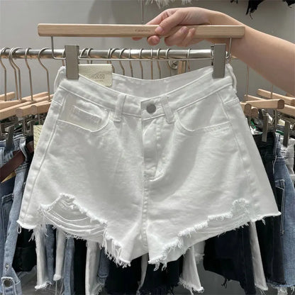 Relaxed Fit Women's Ripped Denim Shorts