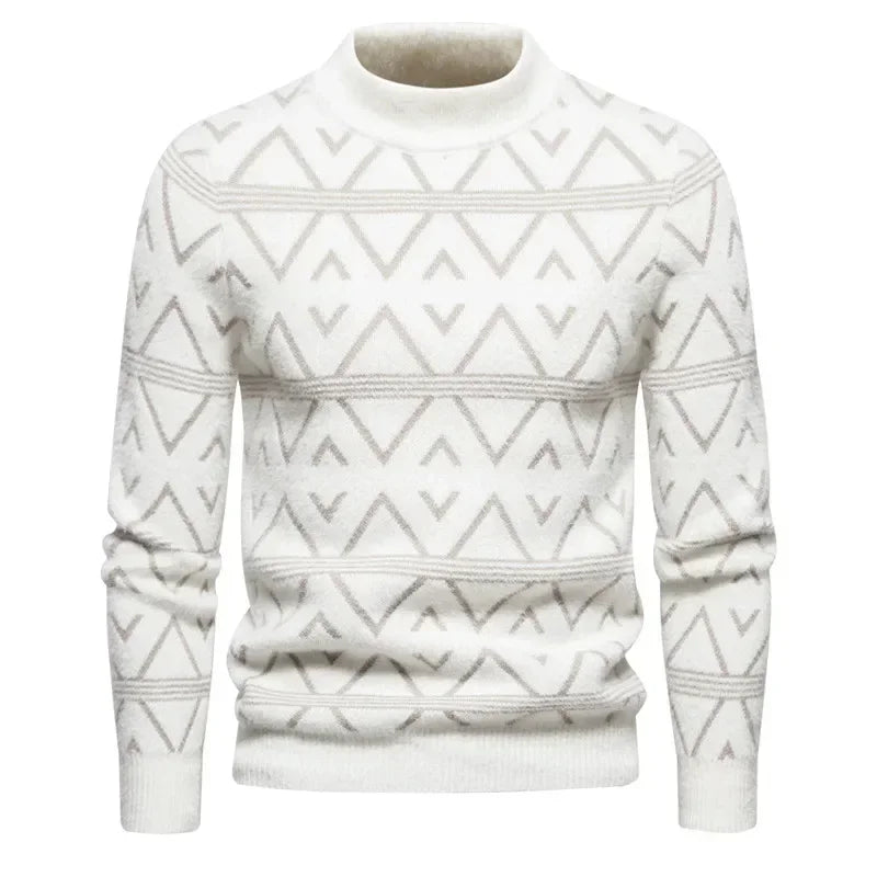 Faux Fur Crew Neck Men's Sweater