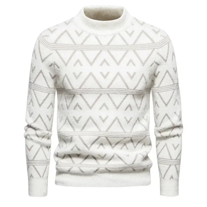 Faux Fur Crew Neck Men's Sweater