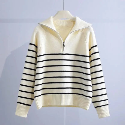 Vibrant Print Round Neck Pullover Sweater
