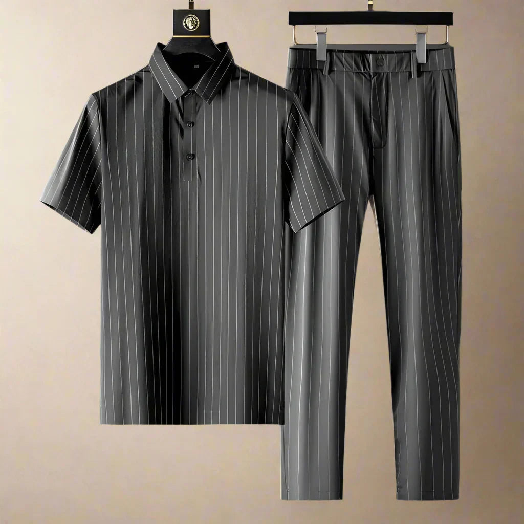 Classic Stripe Polo Suit Set