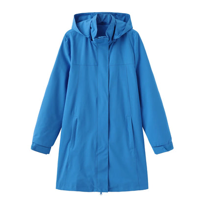 Rainproof Fitted Ladies Long Coat