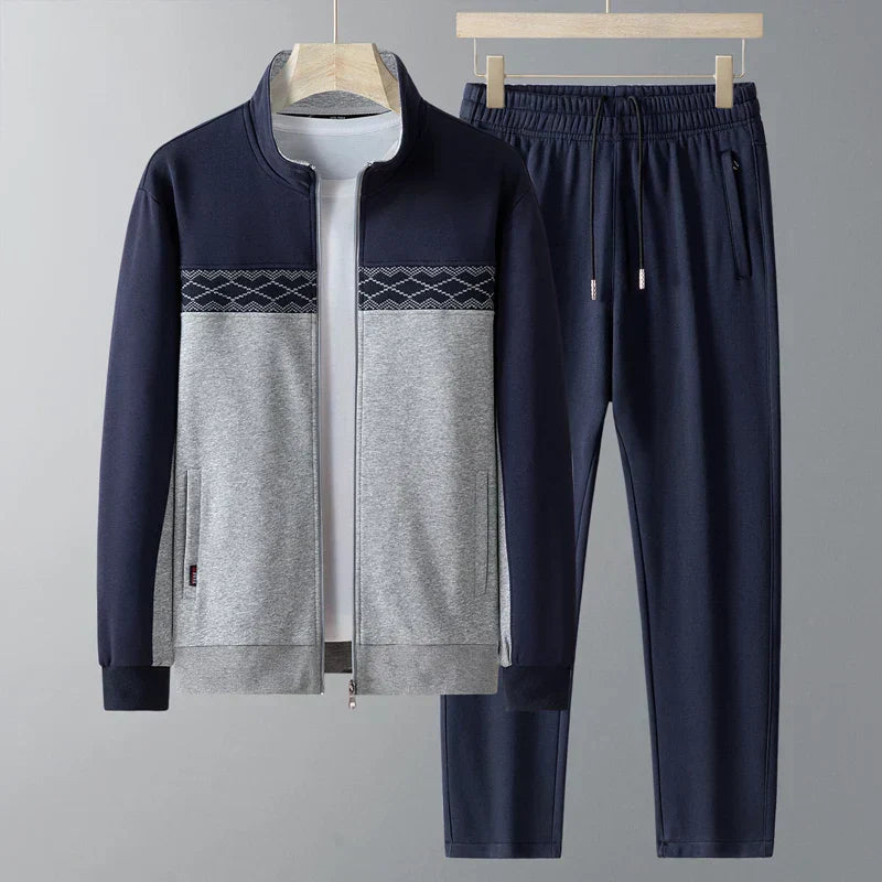 Men's Casual Loose Fit Zipper Jogger Suit