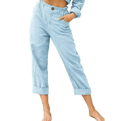 Comfortable Summer Linen Pants for Women with Pockets