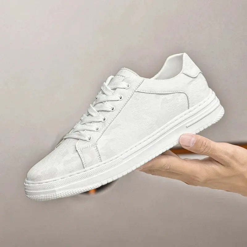 Premium Leather Sneakers - Classic Style Comfort Shoes