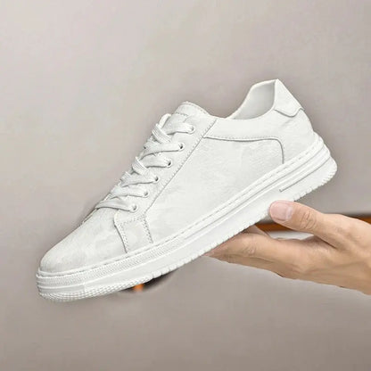 Premium Leather Sneakers - Classic Style Comfort Shoes
