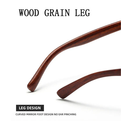 Trendy Wooden Frame Aviator Sunglasses