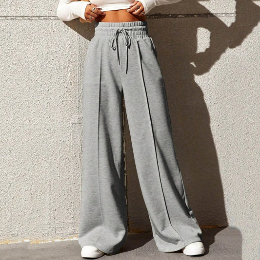 Soft High Waisted Wide Leg Joggers for Women - OutfitLondon
