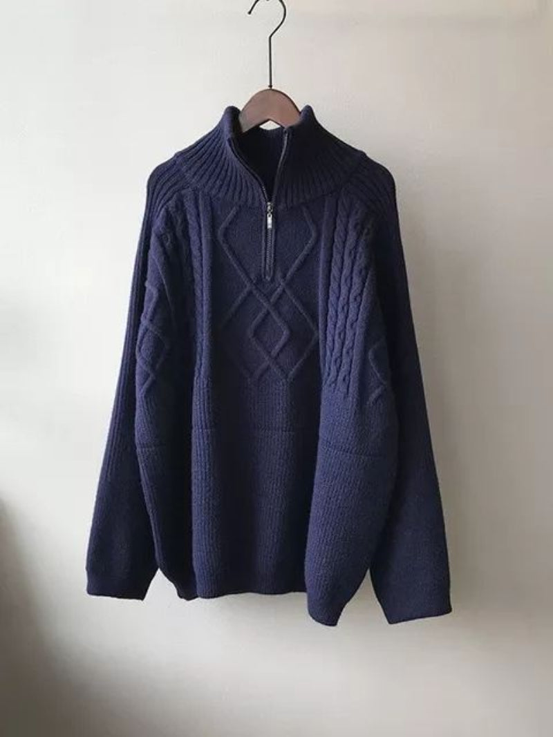 Cozy Snowflake Patterned Knit Sweater