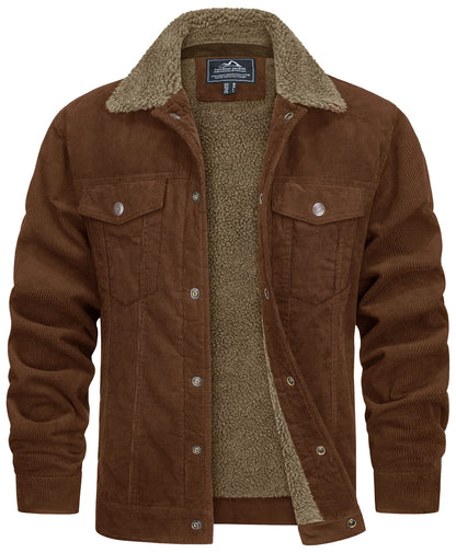 Waterproof Teddy Fleece Corduroy Coat