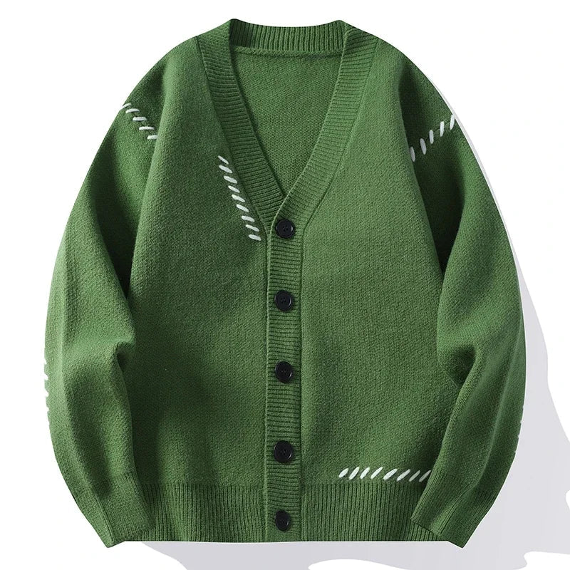 Classic Cozy V-Neck Knit Sweater - OutfitLondon