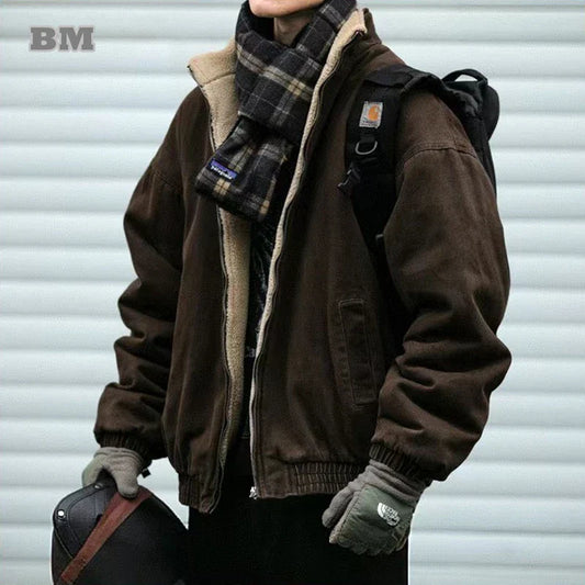 Vintage Style Mens Fleece Jacket - OutfitLondon