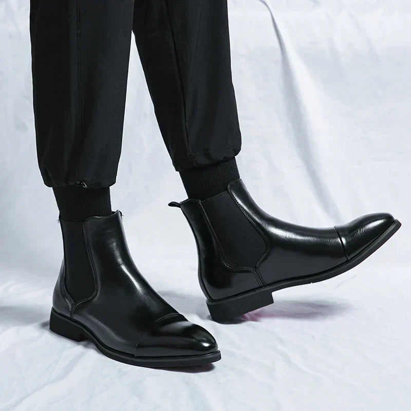Timeless Leather Low Heel Boots