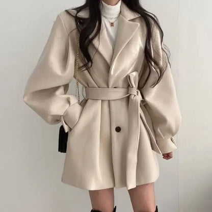 Slim Fit Women's Belted Short Trench Coat