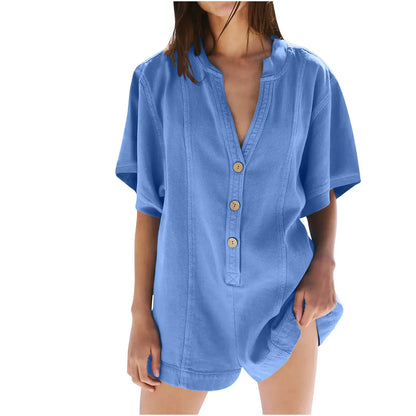 Plus Size Short Sleeve Romper