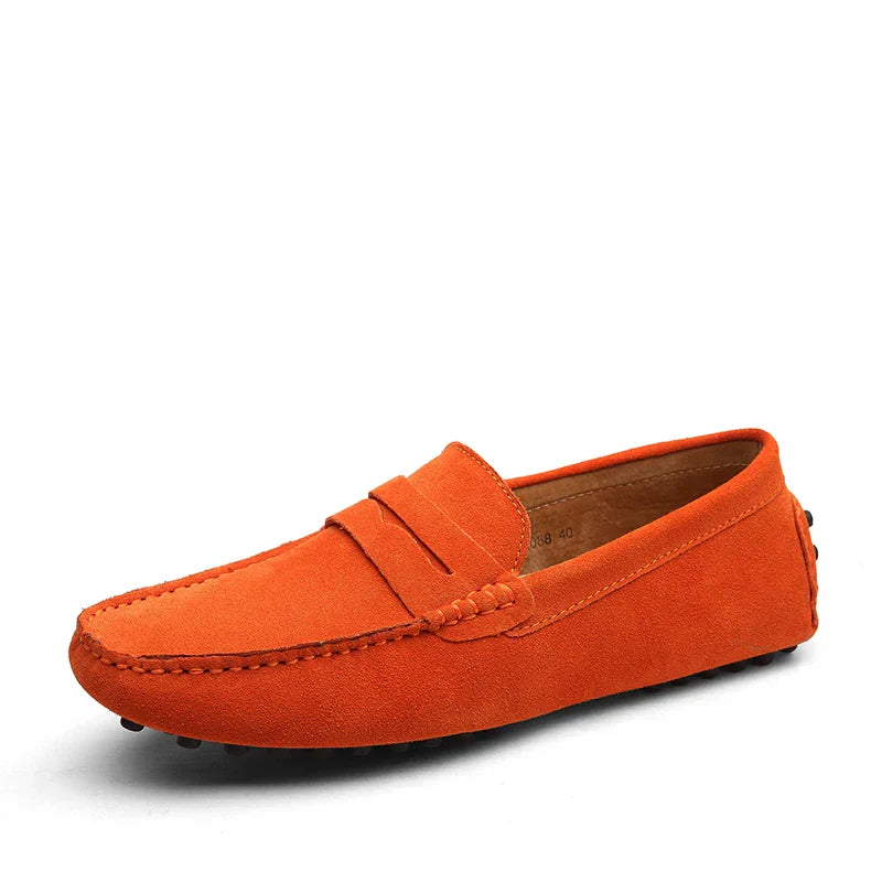 Genuine Leather Slip On Loafers