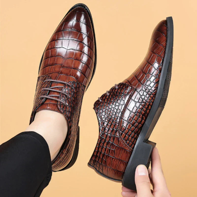 Classic Brown Leather Derby Shoes