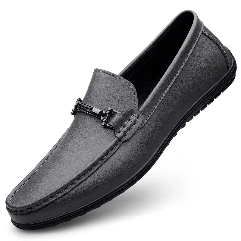 Elegant Leather Slip On Loafers