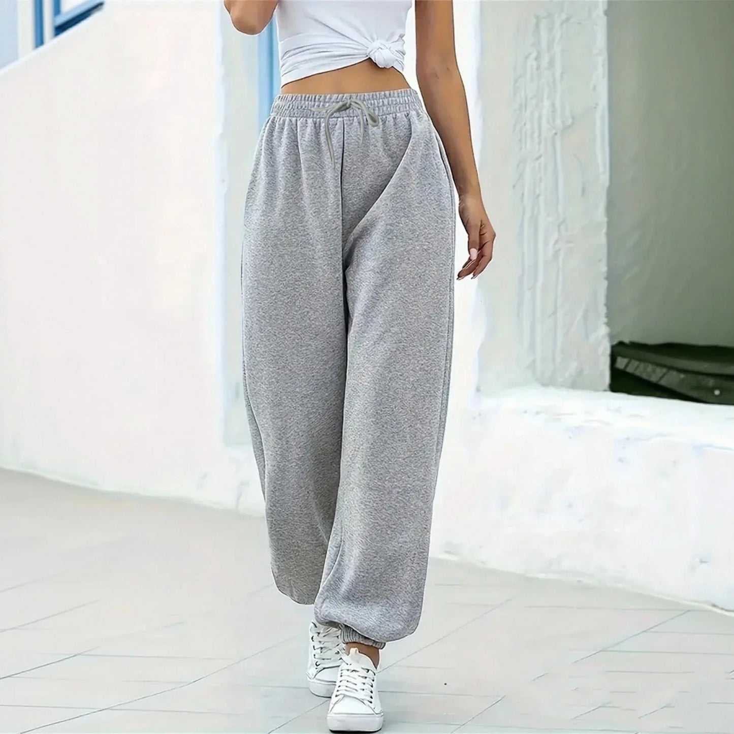 Comfortable Relaxed Fit High Waisted Pants - OutfitLondon
