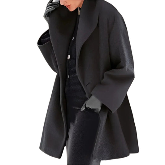 Warm Women's Button Down Winter Coat - OutfitLondon