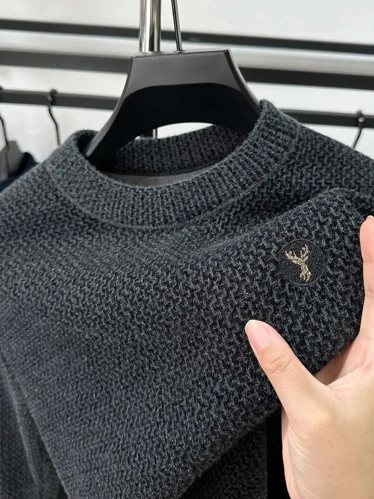 Comfortable Casual Men's Crew Neck Pullover Sweater - OutfitLondon