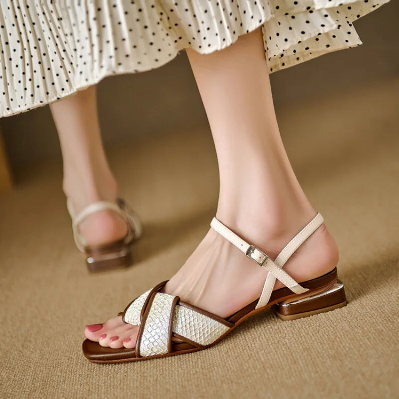 Luxury Brown Leather Flip Flops