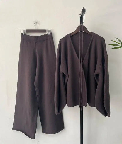 Soft Warm Knit Pants Suit Set