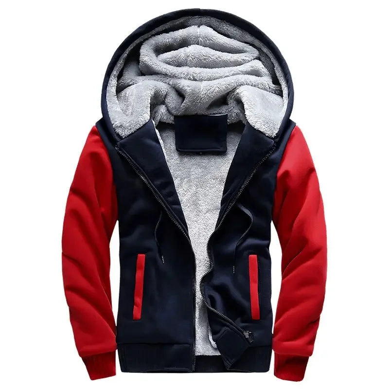 Warm Hooded Quilted Fleece Coat