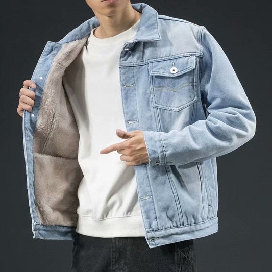 Warm Thick Insulated Denim Jacket - OutfitLondon