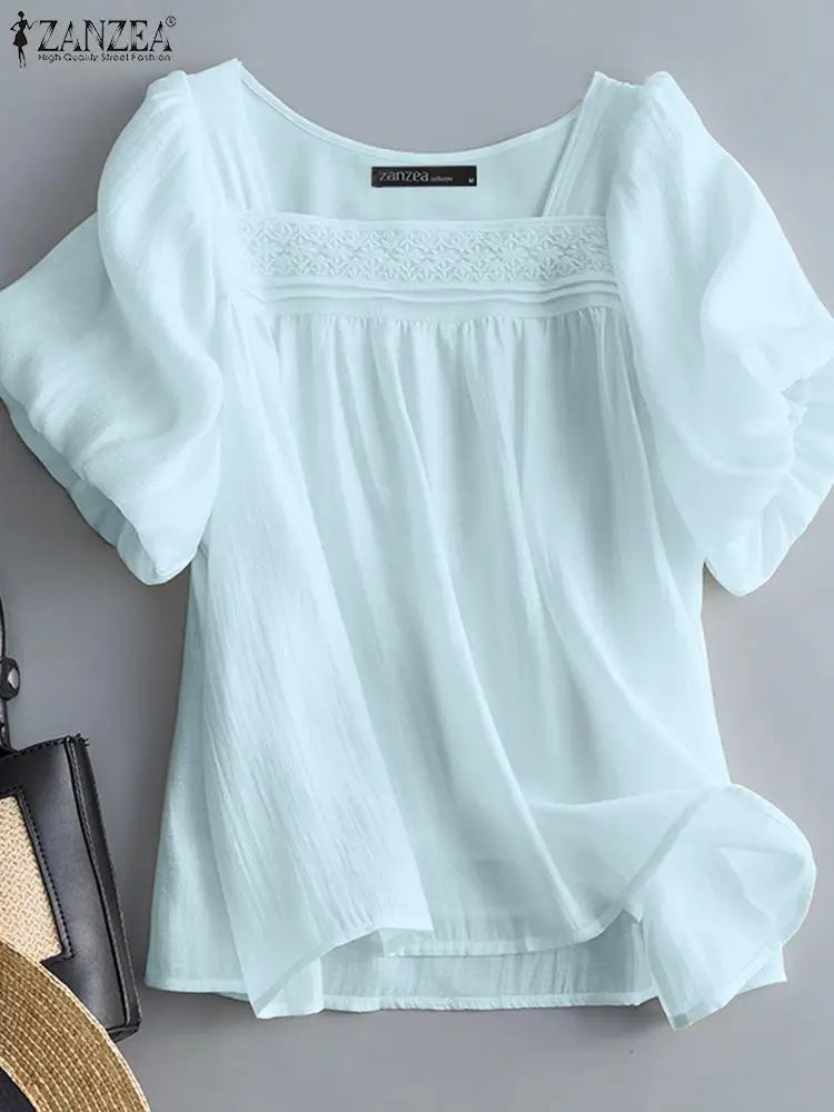 Relaxed Fit Blouse with Ruffles