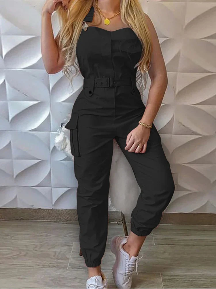 Comfortable Casual Jumpsuit with Elastic Waist