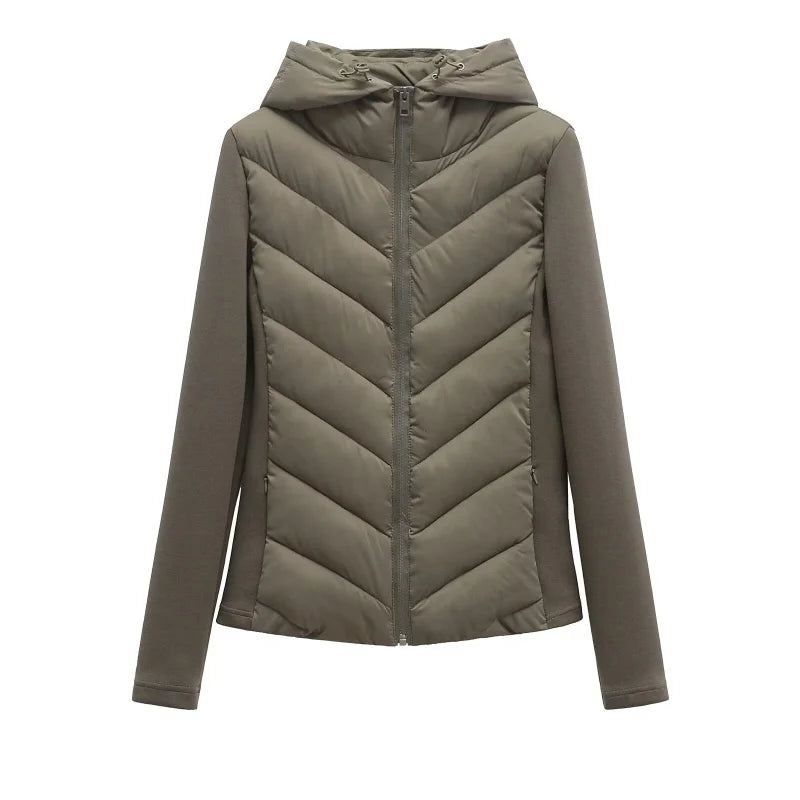Women's Padded Hooded Parka Coat with Fleece Lining