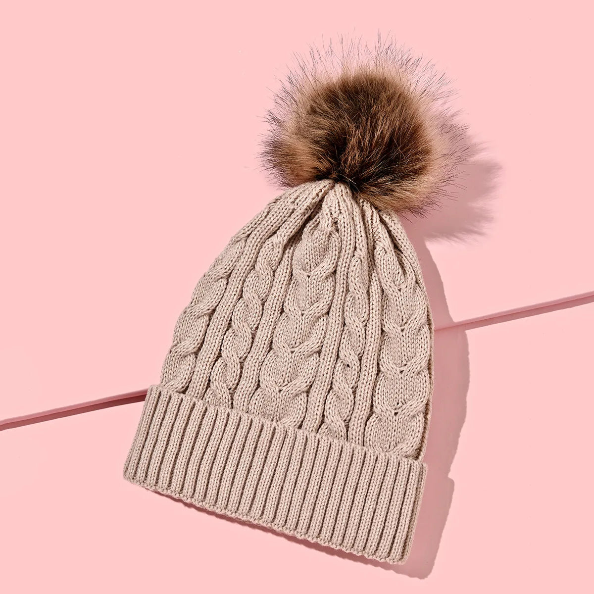 Warm Fuzzy Knit Winter Hat for Ladies
