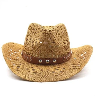 Classic Western Hat with Earthy Brown Beads
