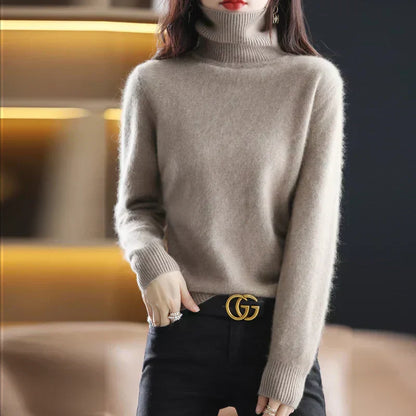 Women's Soft Luxury Cashmere Crew Neck Winter Sweater