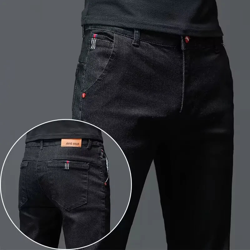 Slim Fit Black Denim Jeans - OutfitLondon