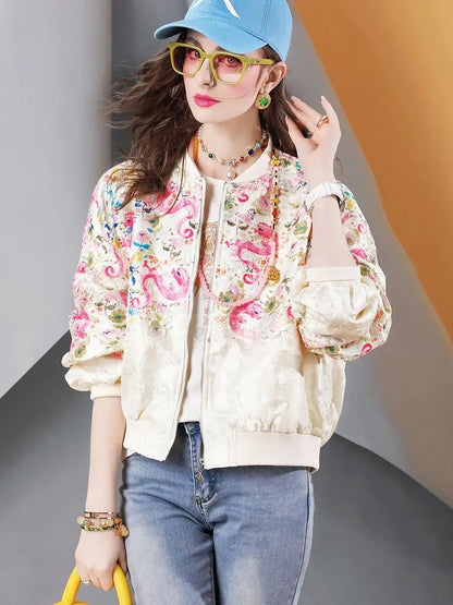 Pretty Embroidered Garden Winter Coat - OutfitLondon