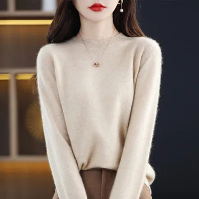 Warm Wool Crew Neck Women's Winter Sweater