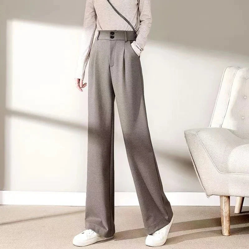 Relaxed Fit Warm Straight Leg Trousers