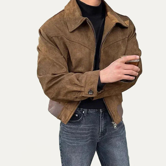 Men's Casual Open Front Zip Jacket - OutfitLondon