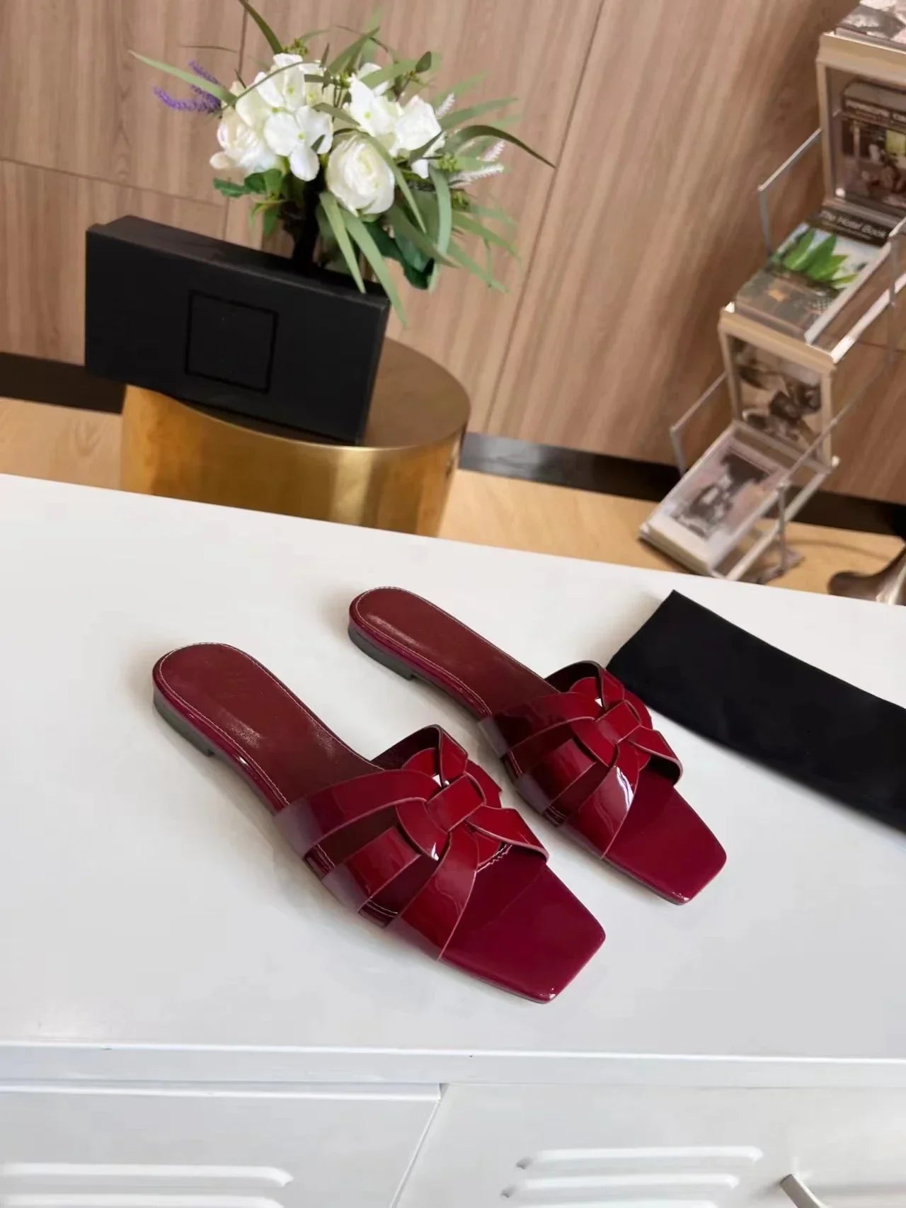Genuine Leather Soft Slide Sandals