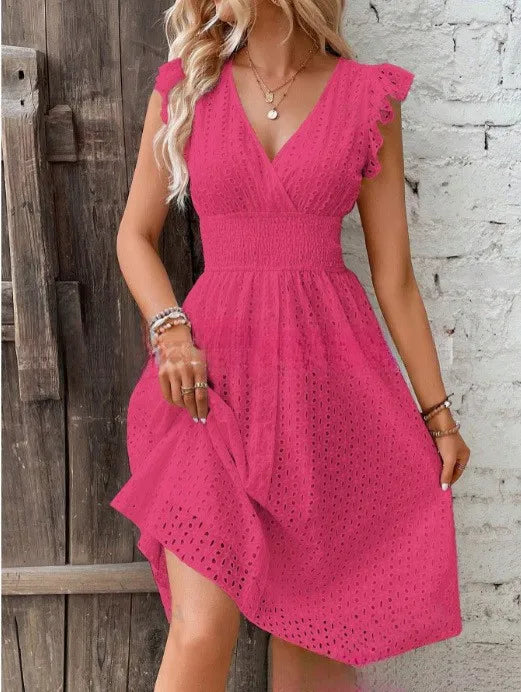 Beautiful Floral Deep V Neck Sundress