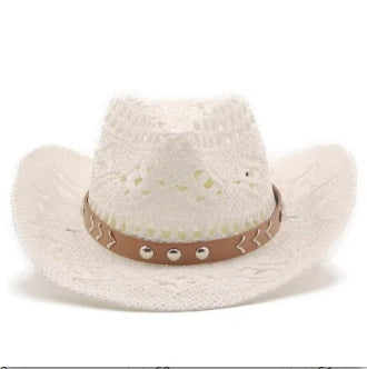 Classic Western Hat with Earthy Brown Beads