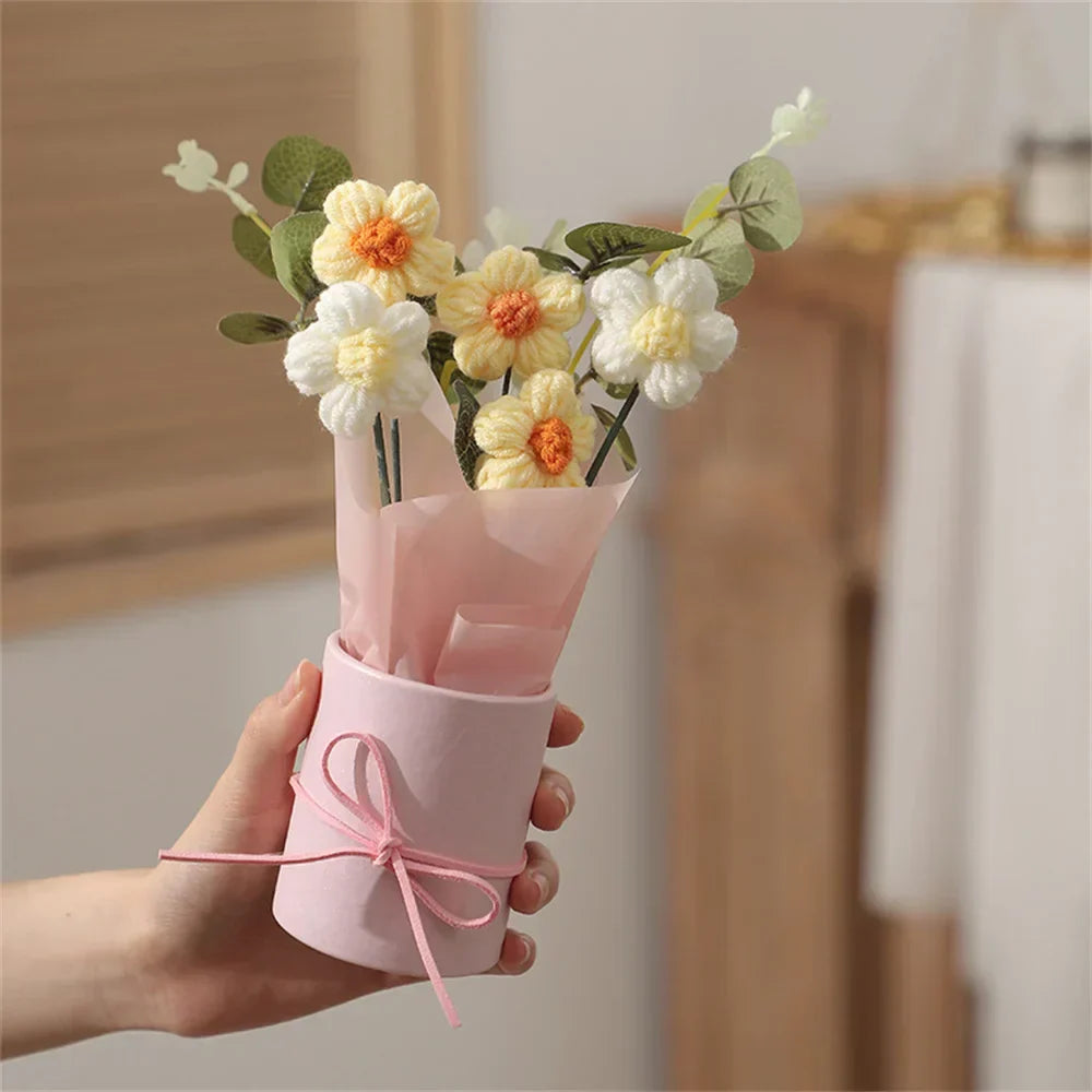 Velmora Handcrafted Plush Flower Bouquet Soft Decor Gift