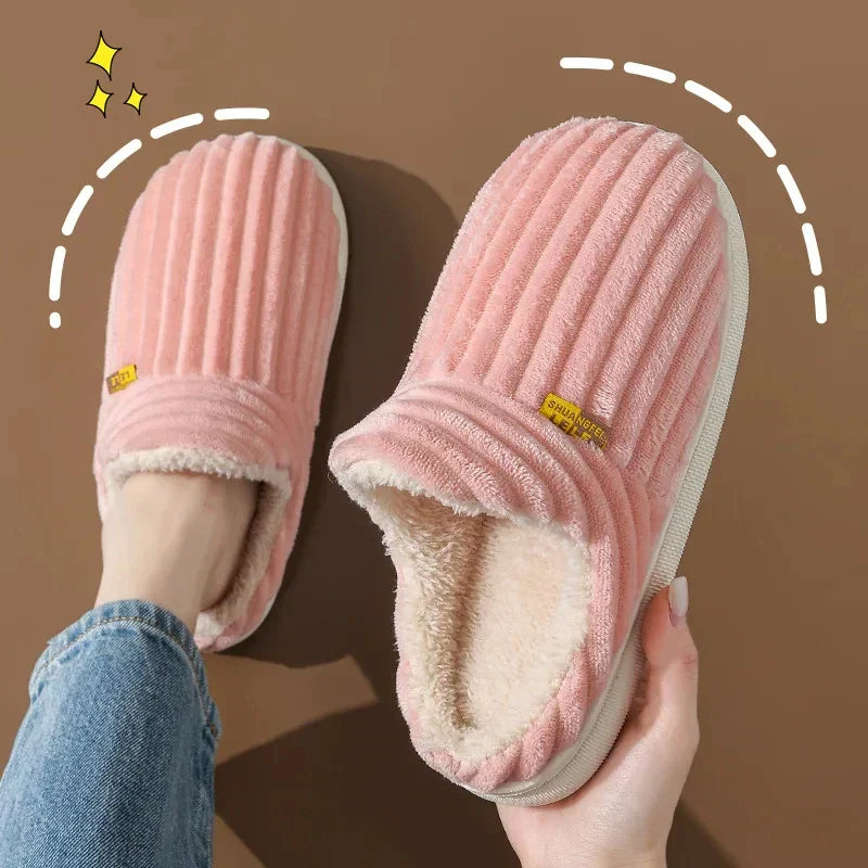 Plush Fleece Comfort Slippers – Warm Cozy House Shoes