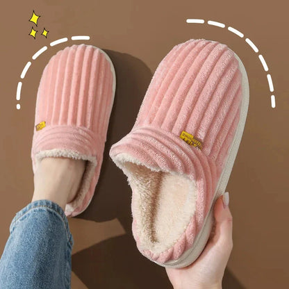 Plush Fleece Comfort Slippers – Warm Cozy House Shoes