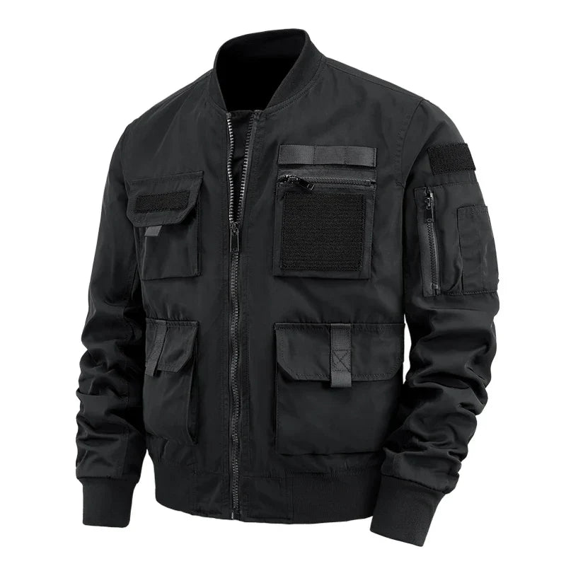 Men's Multi Pocket Velcro Jacket Rugged Utility - OutfitLondon