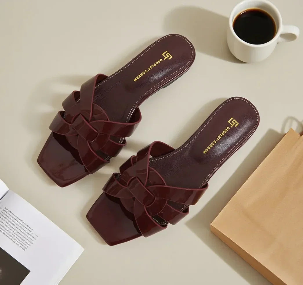 Genuine Leather Soft Slide Sandals - OutfitLondon